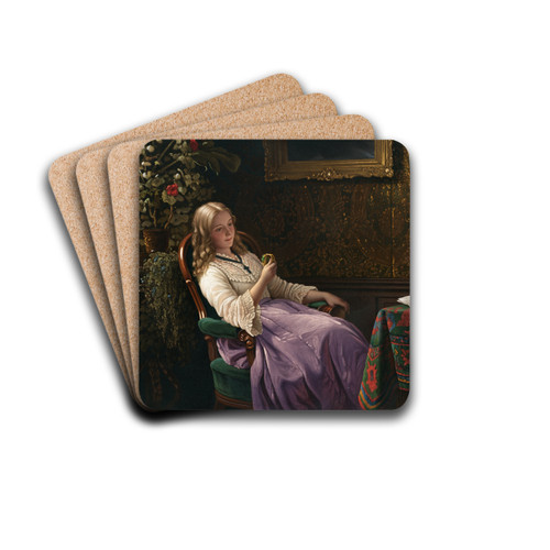 The Love Token by Johann Georg Meyer von Bremen Drink Coasters - set of 4