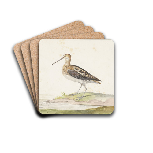 Watersnip by Pieter Withoos Drink Coasters - set of 4 Watersnip by Pieter Withoos Drink Coasters - set of 4