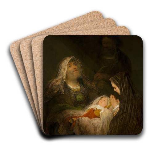 Simeon's Song of Praise by Aert de Gelder Art Drink Coaster set