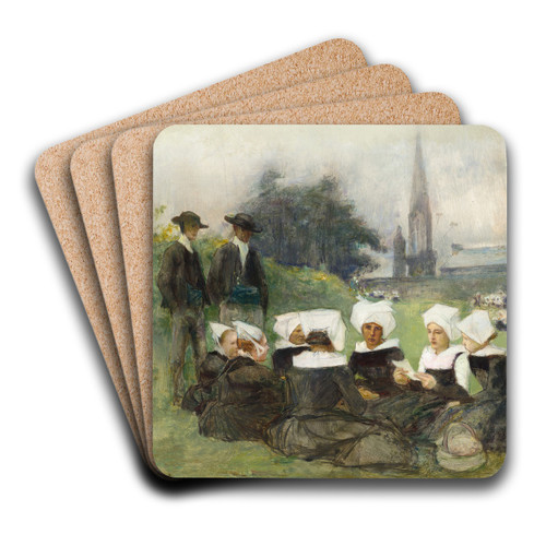 Study for Breton Women at a Pardon by Pascal-Adolphe-Jean Dagnan-Bouveret Art Drink Coaster set Study for Breton Women at a Pardon by Pascal-Adolphe-Jean Dagnan-Bouveret Art Drink Coaster set
