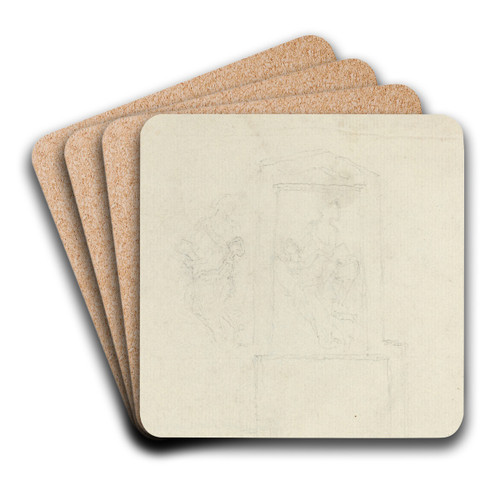 Monument to Agnes Cromwell by John Flaxman Art Drink Coaster set