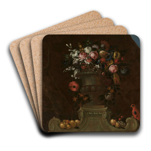 Still life with a parrot by Jakob Bogdny Art Drink Coaster set