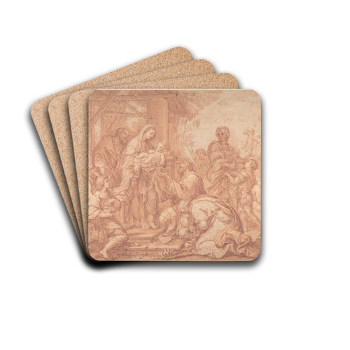 The Adoration of the Magi by Giuseppe Bartolomeo Chiari Drink Coasters - set of 4 The Adoration of the Magi by Giuseppe Bartolomeo Chiari Drink Coasters - set of 4