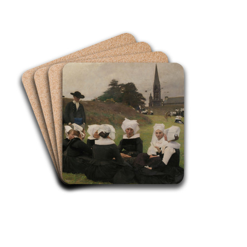 Breton Women at a Pardon by Pascal-Adolphe-Jean Dagnan-Bouveret Drink Coasters - set of 4 Breton Women at a Pardon by Pascal-Adolphe-Jean Dagnan-Bouveret Drink Coasters - set of 4