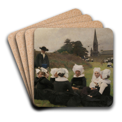 Breton Women at a Pardon by Pascal-Adolphe-Jean Dagnan-Bouveret Art Drink Coaster set Breton Women at a Pardon by Pascal-Adolphe-Jean Dagnan-Bouveret Art Drink Coaster set