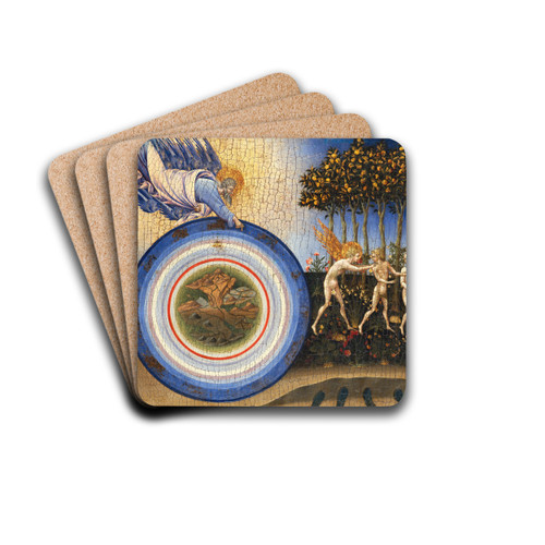 The Creation of the World and the Expulsion from Paradise by Giovanni di Paolo Drink Coasters - set of 4 The Creation of the World and the Expulsion from Paradise by Giovanni di Paolo Drink Coasters - set of 4