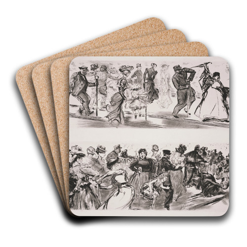 Trottoir roulant by Charles Paul Renouard Art Drink Coaster set