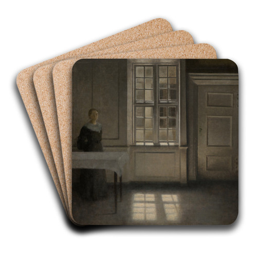 Strandgade, Sunshine by Vilhelm Hammershi Art Drink Coaster set