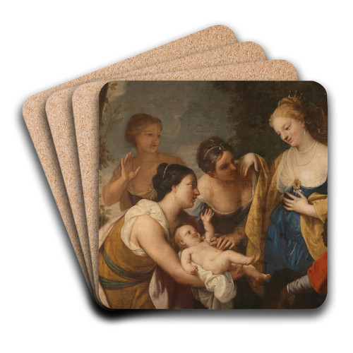 The finding of Moses by Gregorio Lazzarini Art Drink Coaster set