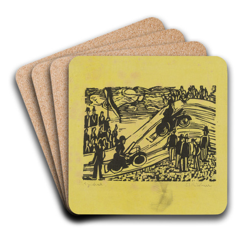 Radrennen by Ernst Ludwig Kirchner Art Drink Coaster set