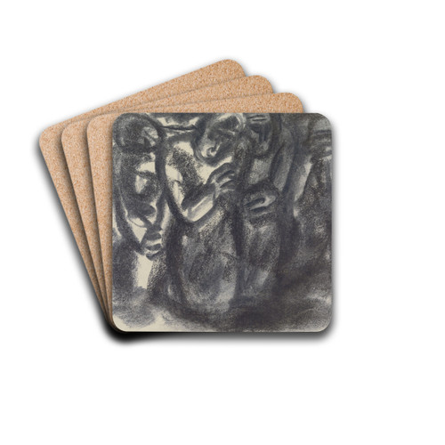 Schets van een groep mensen by Leo Gestel Drink Coasters - set of 4