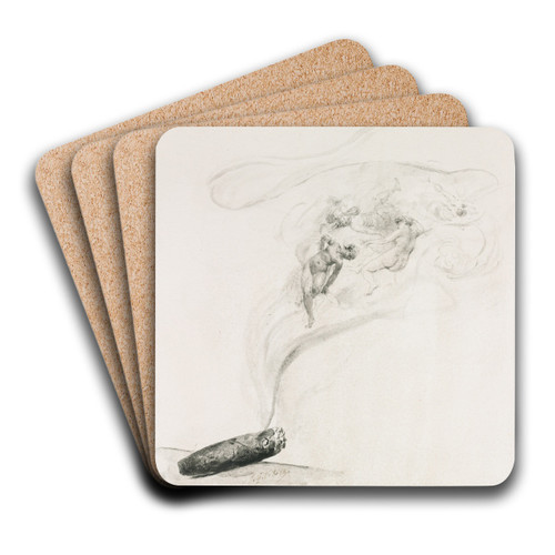 Dans la Fum by Jehan Georges Vibert Art Drink Coaster set