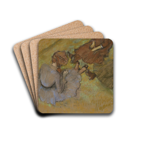 Femmes assises sur l'herbe by Edgar Degas Drink Coasters - set of 4 Femmes assises sur l'herbe by Edgar Degas Drink Coasters - set of 4
