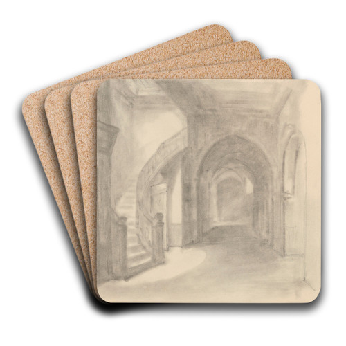 Stairs by Nicaise De Keyser Art Drink Coaster set Stairs by Nicaise De Keyser Art Drink Coaster set