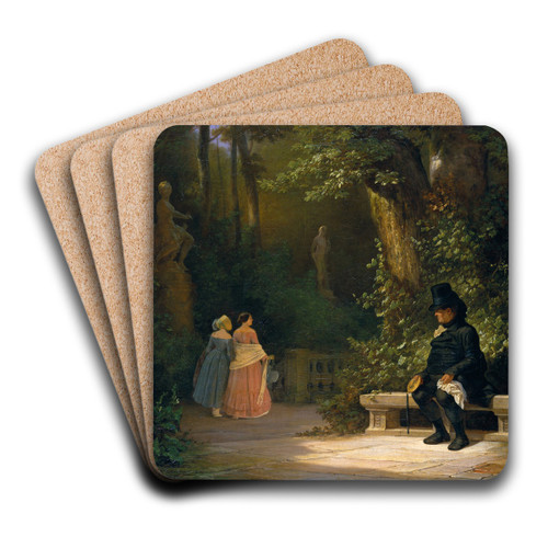 The Widower by Carl Spitzweg Art Drink Coaster set