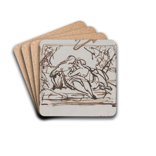 Two Women by Nicaise De Keyser Drink Coasters - set of 4