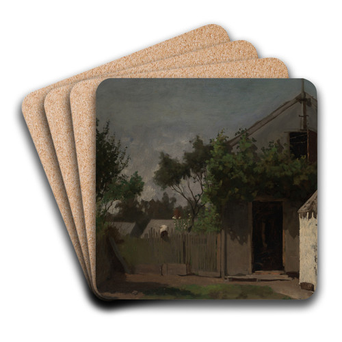 The BackFence by Eastman Johnson Art Drink Coaster set