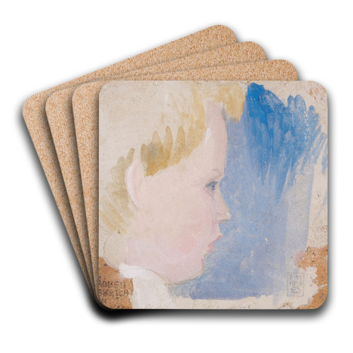 Head Of A Boy by Joseph Edward Southall Art Drink Coaster set