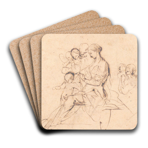 The Holy Family with Attendant Angels by Pietro Testa Art Drink Coaster set