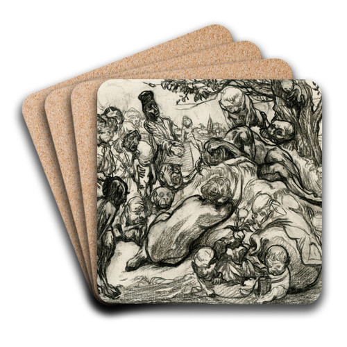 Groep figuren onder een boom by Johannes Josephus Aarts Art Drink Coaster set