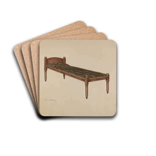 Shaker Bed by Elbert S. Mowery Drink Coasters - set of 4 Shaker Bed by Elbert S. Mowery Drink Coasters - set of 4