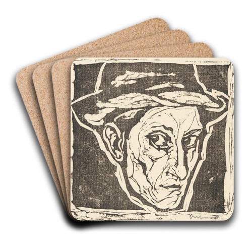 Self-Portrait by Josef Albers Art Drink Coaster set