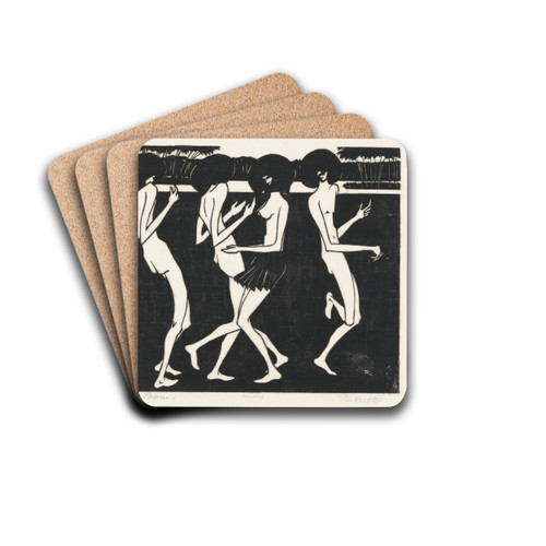 Dansende Papoea's by Johannes Frederik Engelbert ten Klooster Drink Coasters - set of 4
