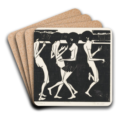 Dansende Papoea's by Johannes Frederik Engelbert ten Klooster Art Drink Coaster set