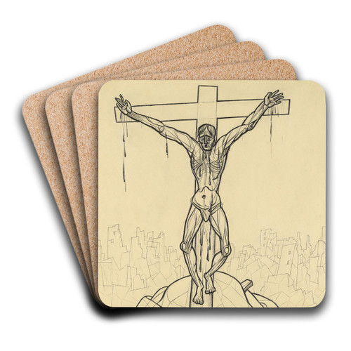 Golgatha by Karl Wiener Art Drink Coaster set