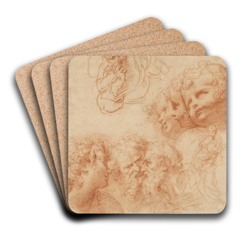 Head and Figure Studies by Giulio Cesare Procaccini Art Drink Coaster set