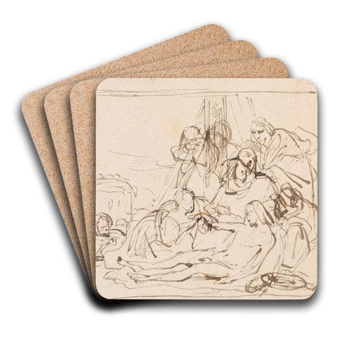 The Lamentation over the Dead Christ by Nicaise De Keyser Art Drink Coaster set