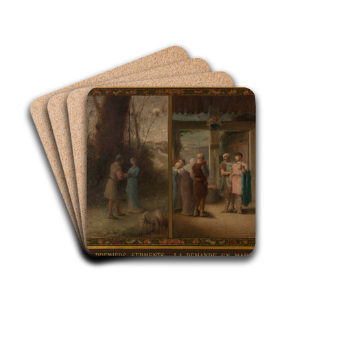 Les Premiers Serments, La Demande en Mariage by mile Lvy Drink Coasters - set of 4 Les Premiers Serments, La Demande en Mariage by mile Lvy Drink Coasters - set of 4