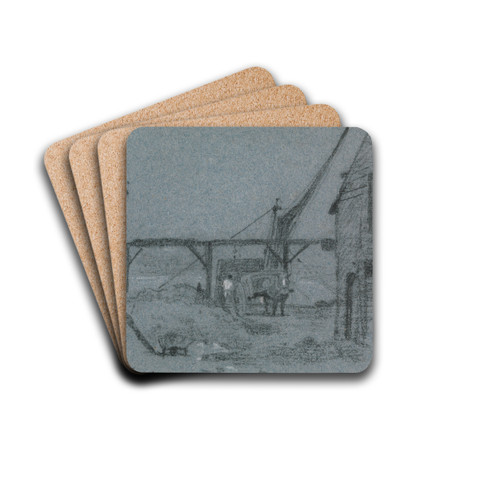 Unloading Grain by John Linnell Drink Coasters - set of 4