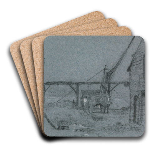 Unloading Grain by John Linnell Art Drink Coaster set
