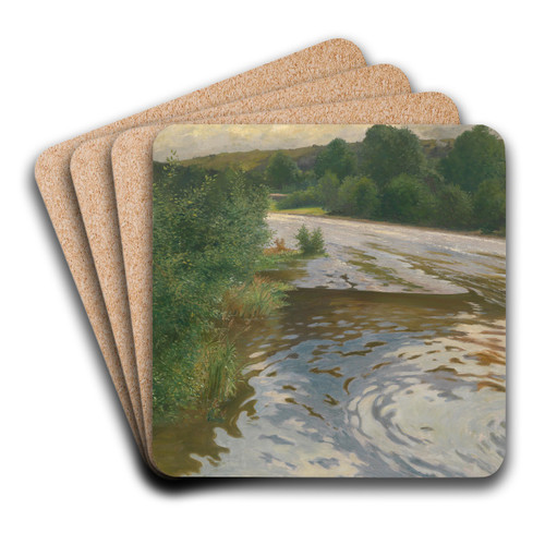 Flusslandschaft by Adolf Kaufmann Art Drink Coaster set