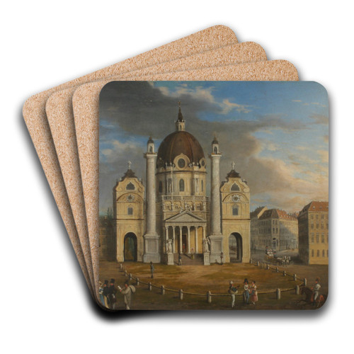 Blick auf die Karlskirche by Franz Alt Art Drink Coaster set Blick auf die Karlskirche by Franz Alt Art Drink Coaster set