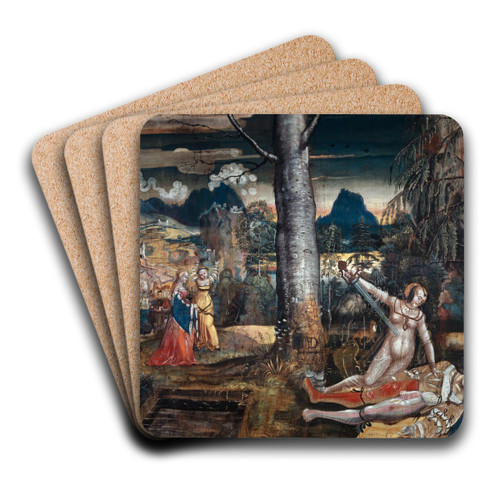 Pyramus and Thisbe by Niklaus Manuel Art Drink Coaster set