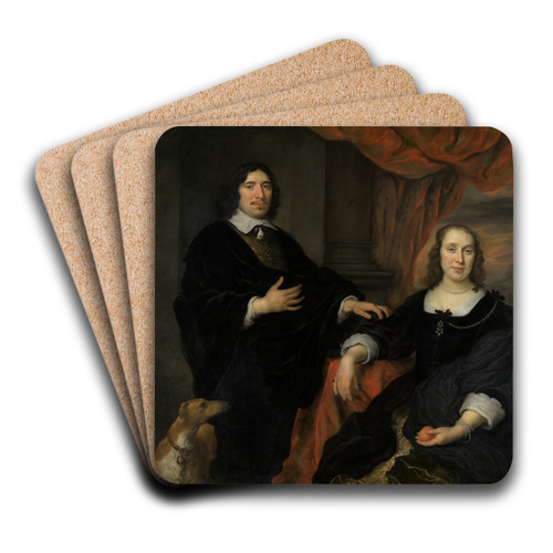 Portrait of a married couple by Govaert Flinck Art Drink Coaster set