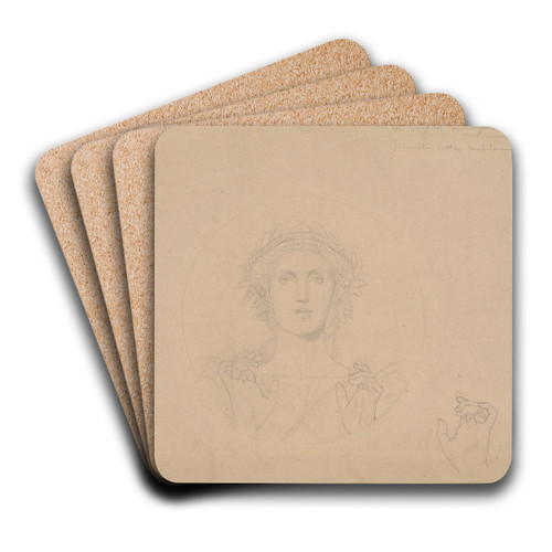 Study for the Allegorical Figure of Art by Jean-Lon Grme Art Drink Coaster set