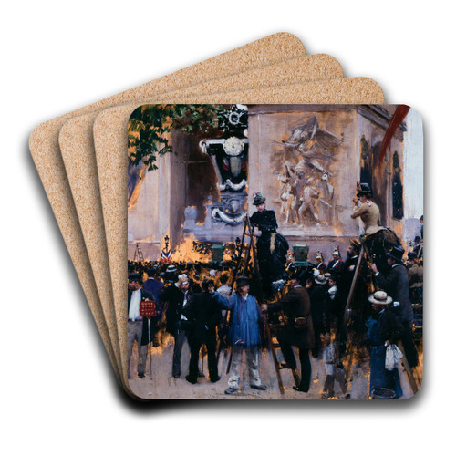 Les funrailles de Victor Hugo, place de l'toile (1er juin 1885) by Jean Braud Art Drink Coaster set