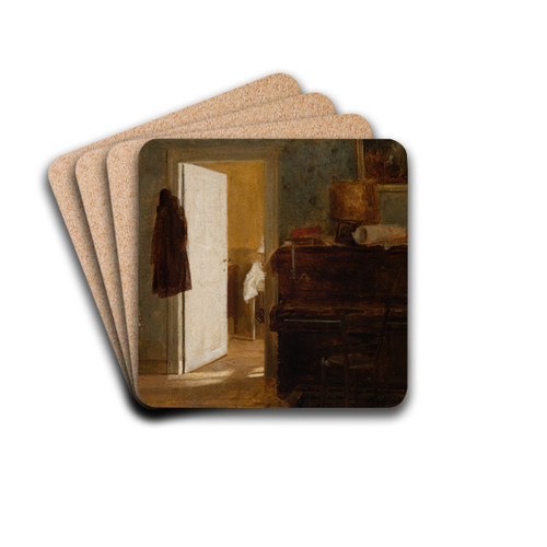 Interior of the Gierymskis' Flat in Munich by Aleksander Gierymski Drink Coasters - set of 4