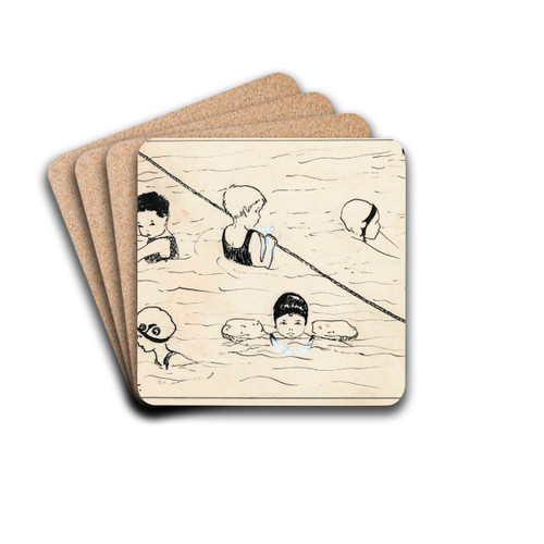 Kinderen in een zwembad by A. Tinbergen Drink Coasters - set of 4