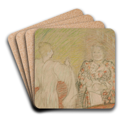 Madame VuillardConversant Avec UneJeune Fille by douard Vuillard Art Drink Coaster set Madame VuillardConversant Avec UneJeune Fille by douard Vuillard Art Drink Coaster set