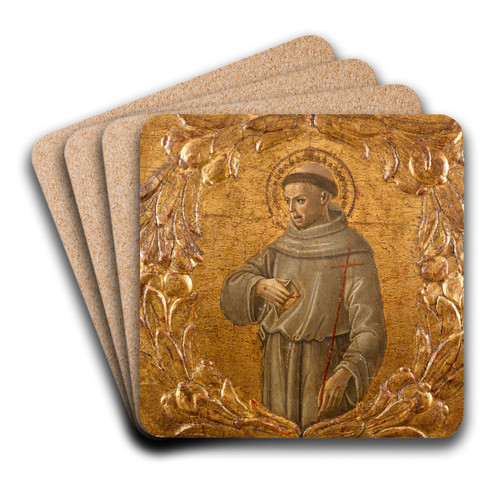 Saint Francis by Benvenuto di Giovanni Art Drink Coaster set