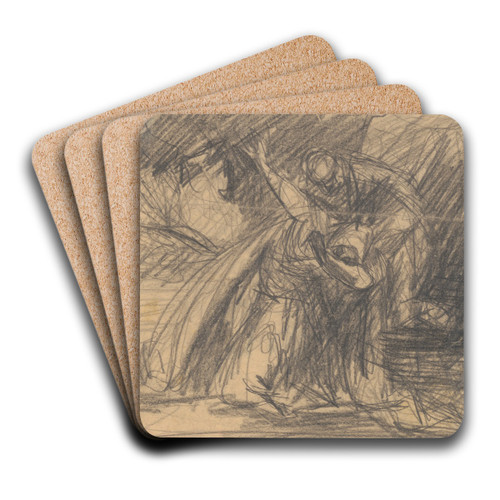 Mourning Woman by Jn Novk Art Drink Coaster set