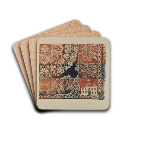 Woven Coverlet by Alois E. Ulrich Drink Coasters - set of 4