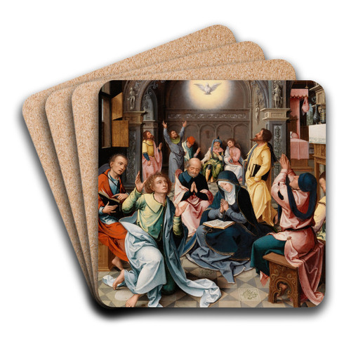 The Descent of the Holy Ghost by The Master of 1518 Art Drink Coaster set