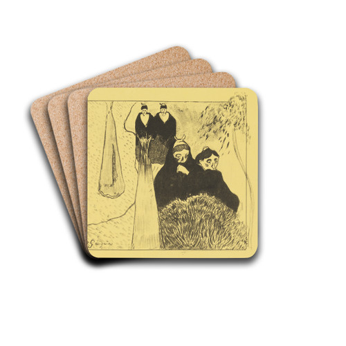 Les vielles filles by Paul Gauguin Drink Coasters - set of 4