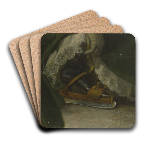 Fu einer Dame mit Schlittschuh by Philipp Rumpf Art Drink Coaster set