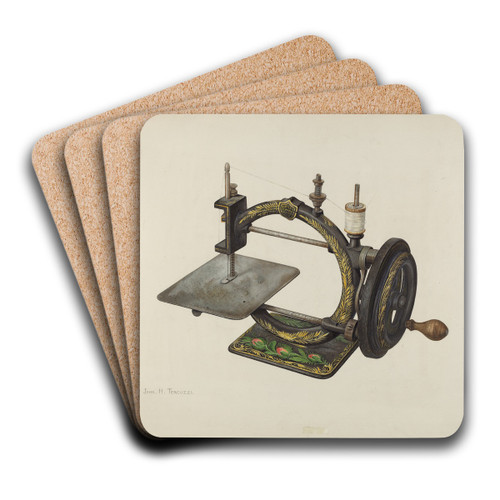 Sewing Machine by John H. Tercuzzi Art Drink Coaster set Sewing Machine by John H. Tercuzzi Art Drink Coaster set